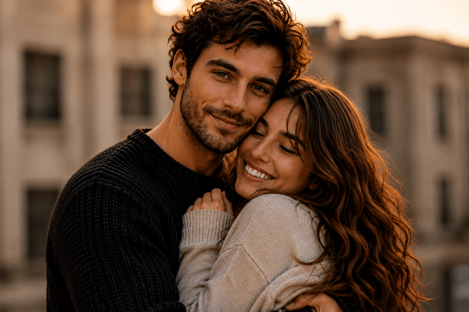 Original photo of a couple before their LorePixel pixel-art transformation